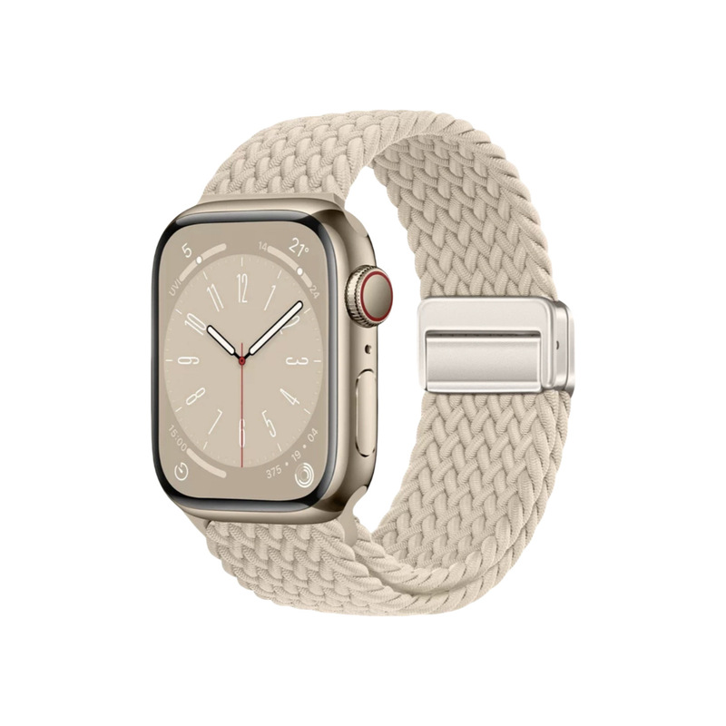 适用AppleWatch时尚四点磁吸扣尼龙编织回环苹果表带实用显质感|undefined