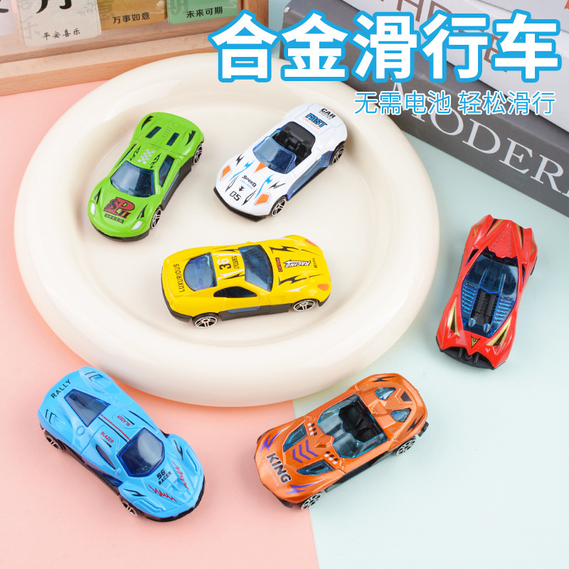 Children's Toy Car Wholesale Alloy Sliding Racing Car Simulation Car Model Mini Ornaments Kindergarten Gifts
