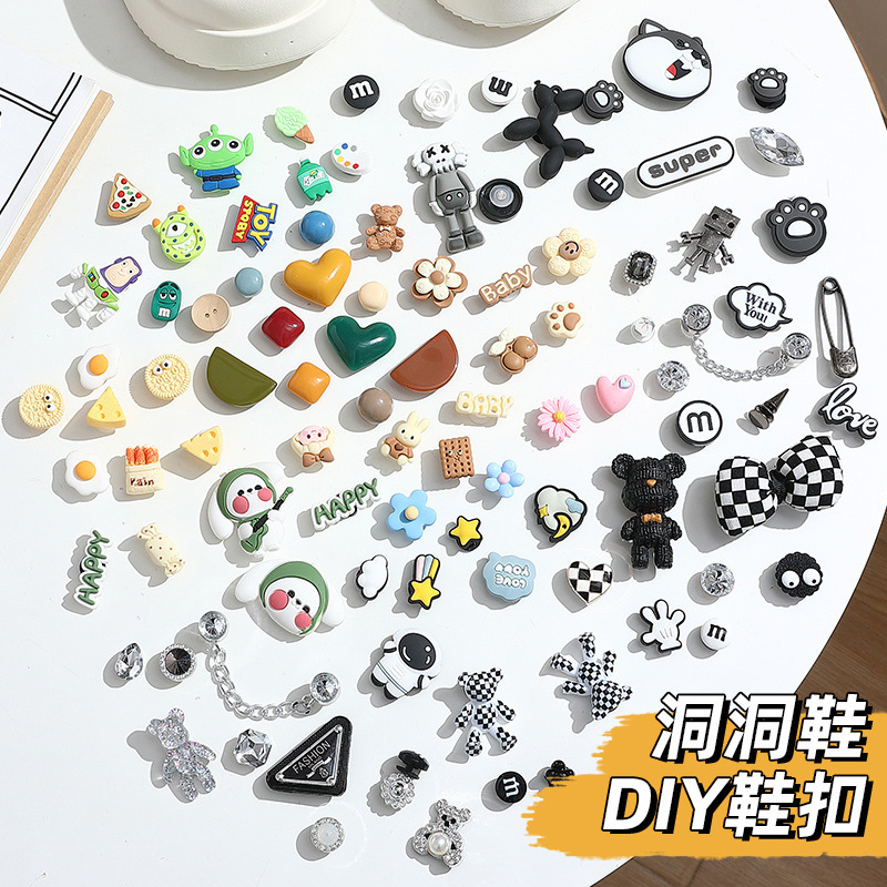 Cave shoes diy accessories cute cartoon shoe buckle sandals shoe accessories women's hole shoes accessories removable shoes flower wholesale