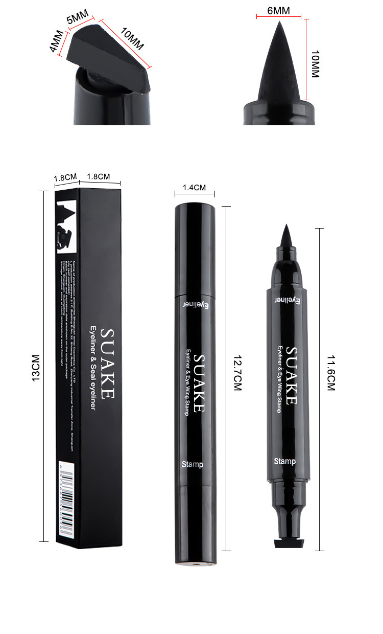 SUAKE Two-in-one seal eyeliner, quick-drying, non-smudging, water-repellent, double-ended eyeliner undefined