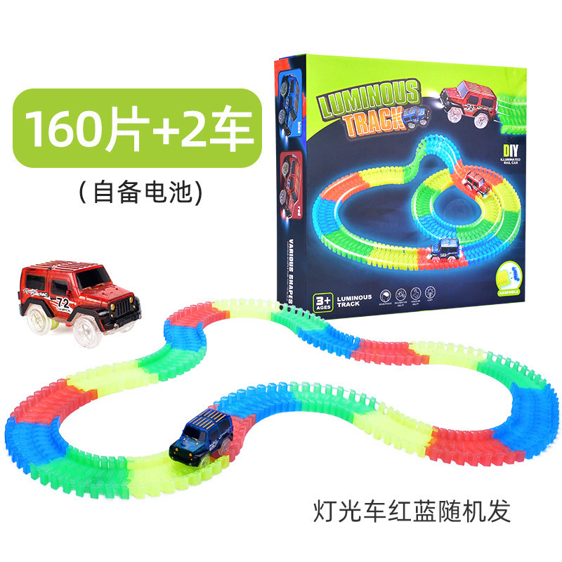 国境を越えたさまざまな発光トラック電気トラック車 DIY 教育組み立てマジックトラックビルディングブロックおもちゃ卸売|undefined