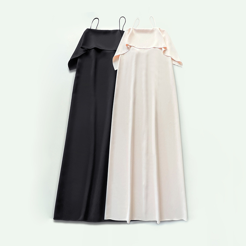 Designer Summer New Viscose Elegant Sling Long Dress Easy-to-care Comfortable Simple Dress