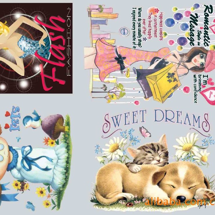 动物烫画  发泡加葱烫画  平面烫画  热转印烫画