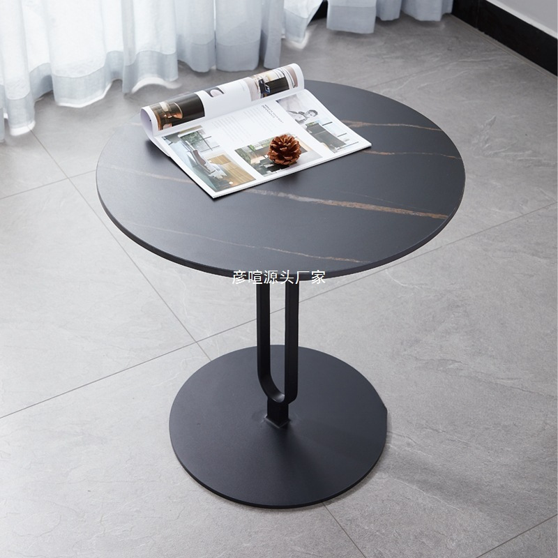 Italian Minimalist Slate Side Table, Light Luxury Sofa Corner Table, Living Room Balcony Economical Small Coffee Table, Nordic Design Small Round Table