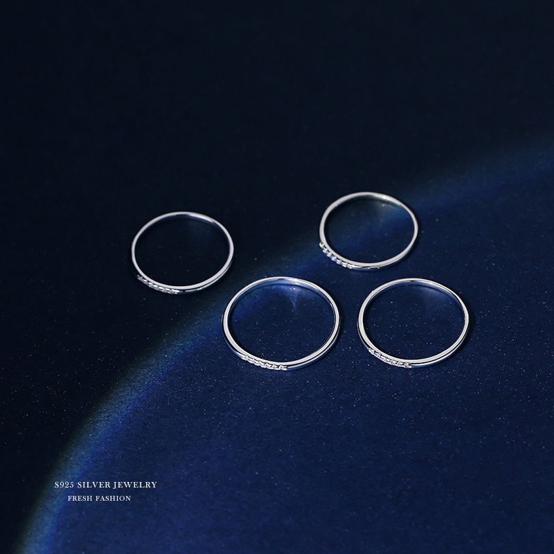 S Sterling Silber Design geschlossene Schleife schlichter Ring für Frauen, Japan, Südkorea, leichter Luxus, Nische minimalistisch Basic_voghion.com