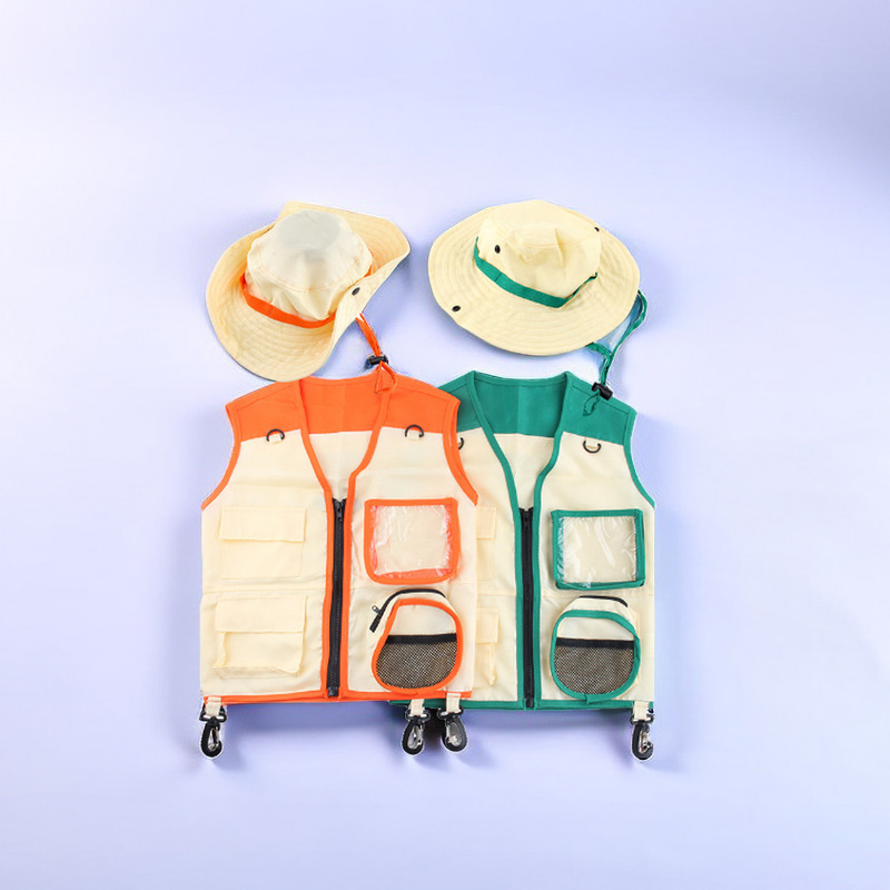 Children's outdoor adventure suit performance props role-playing vest hat factory direct batch mountaineering outing children's clothing
