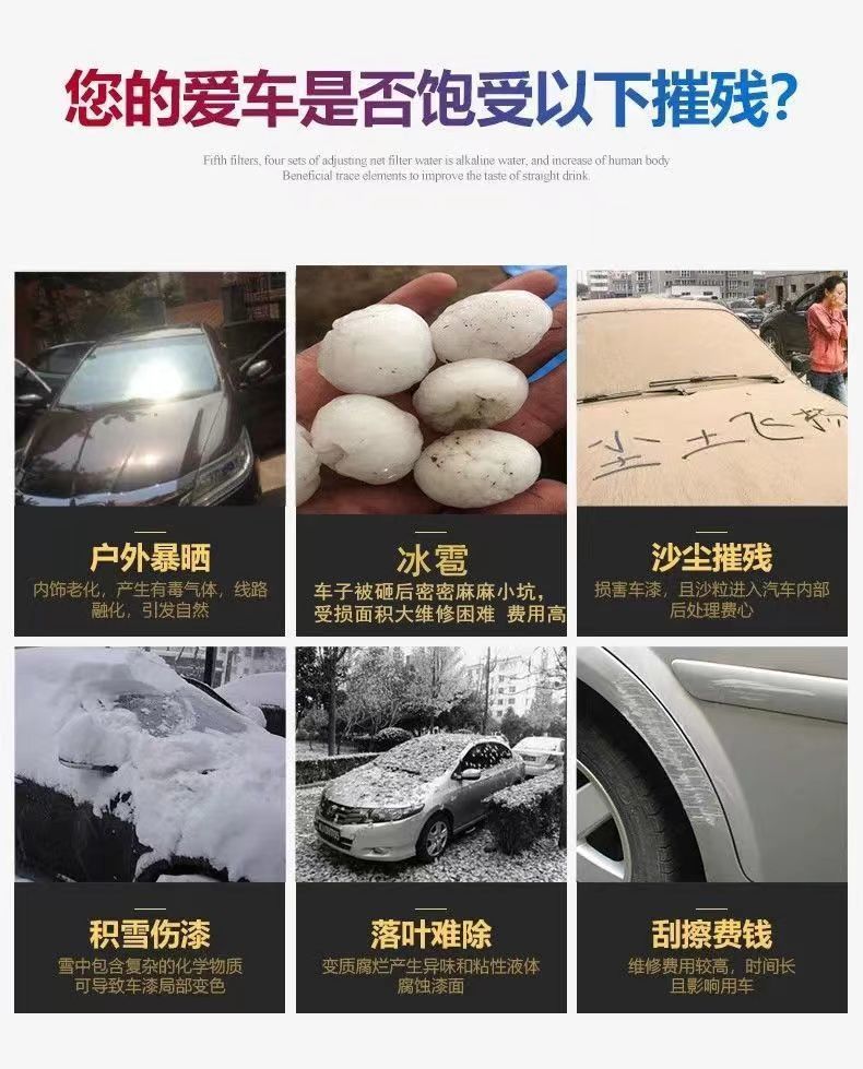 Oxford Cloth Car Cover, Full Coverage, Universal, Sun Protection, Heat Insulation, Sunshade, Summer Thickened, Hail Protection, Car Cover, Cross-Border