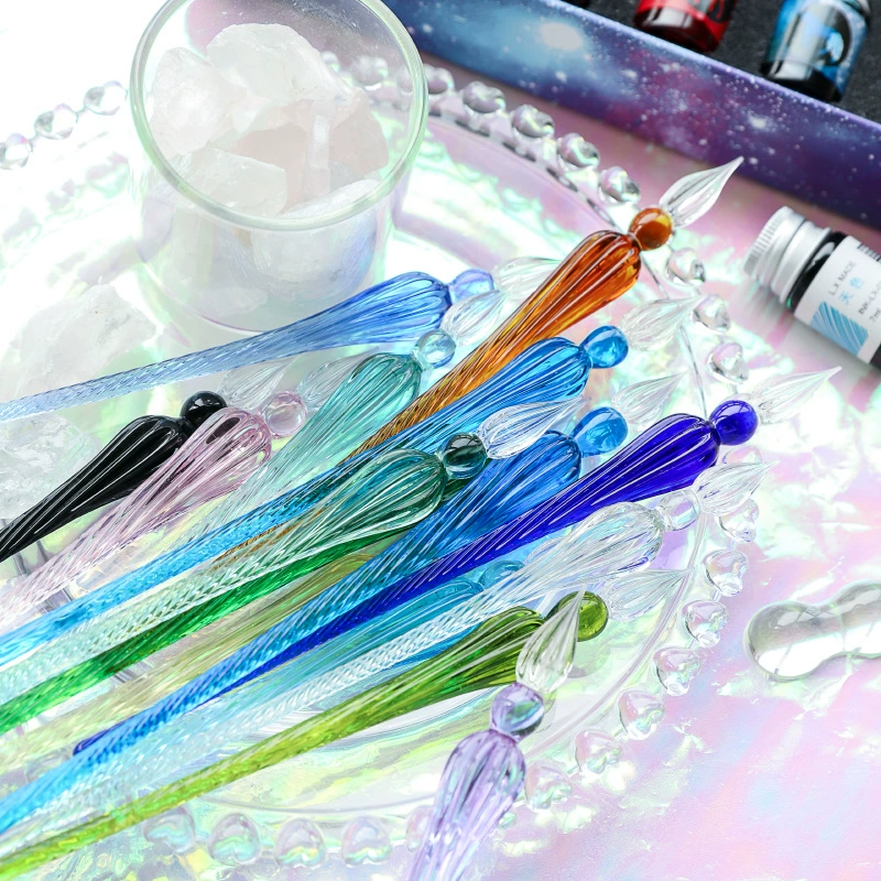 Glass starry sky, gift box, set, gift pen for elementary school students, gradient