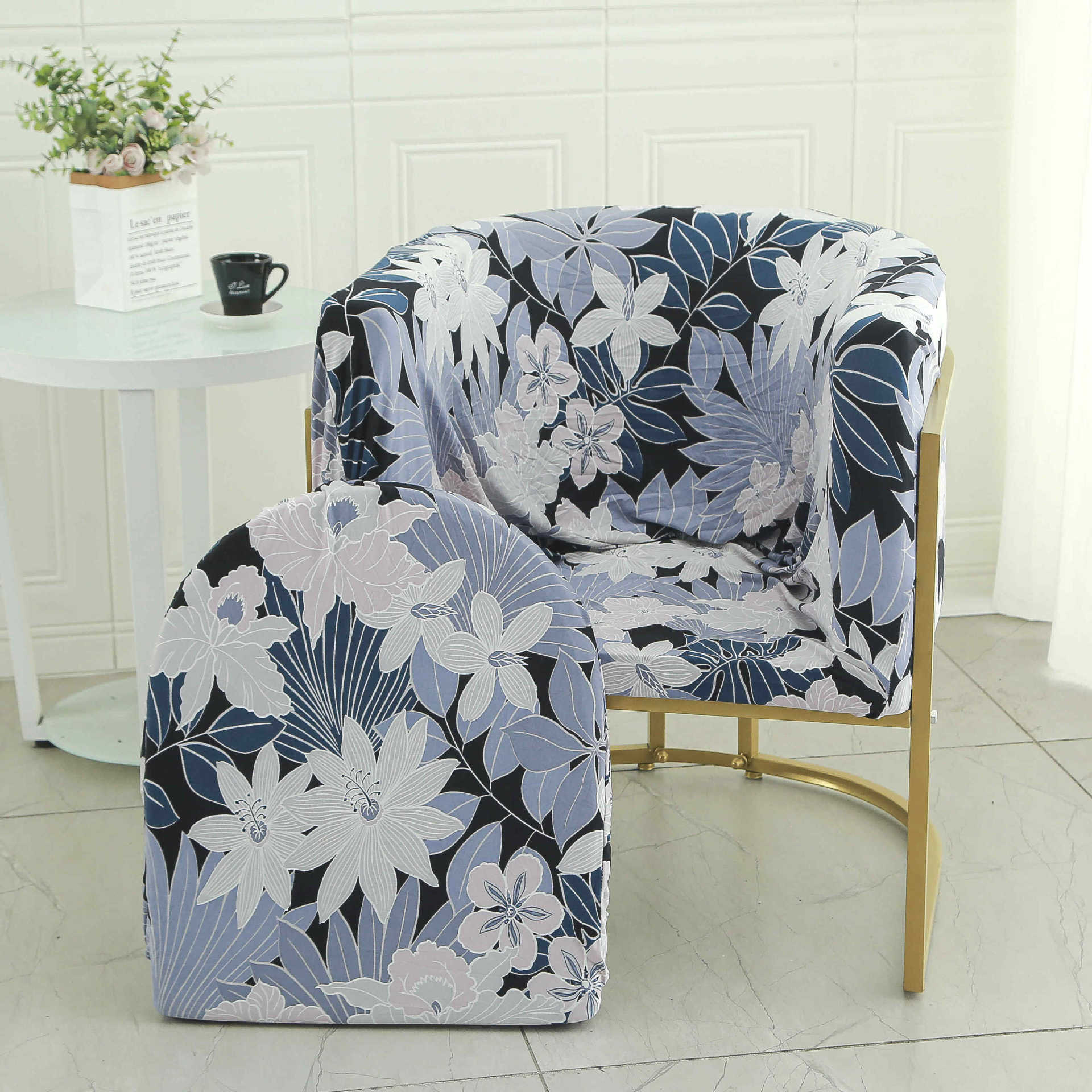 Cubierta de la silla de la mesa de comedor curva universal elástica 2024 nueva funda de la silla de uñas, respaldo, funda de sofá pequeña para el hogar