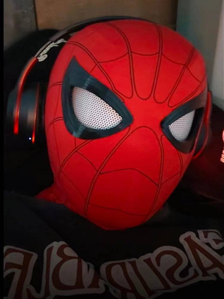 Spiderman Headgear Fully Automatic Moving Eyes Mask Hero Expedition Miles Blink Child Boy Gift