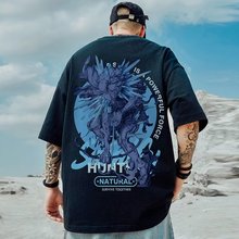 美式潮牌宽松胖子T恤短袖五分袖新款黑色加肥加大码男装夏季8XL