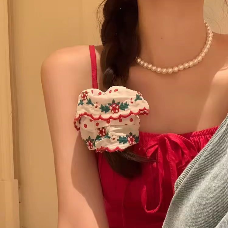 격자 무늬 꽃무늬 머리끈