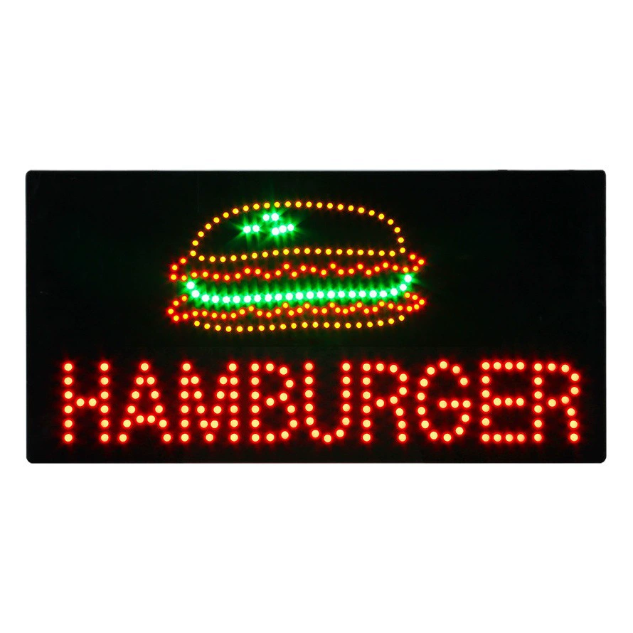 Трансграничный экспорт Французский магазин HAMBURGER Светодиодная вывеска 24-часовая бизнес-вывеска Светодиодная HAMBURGER SIGN