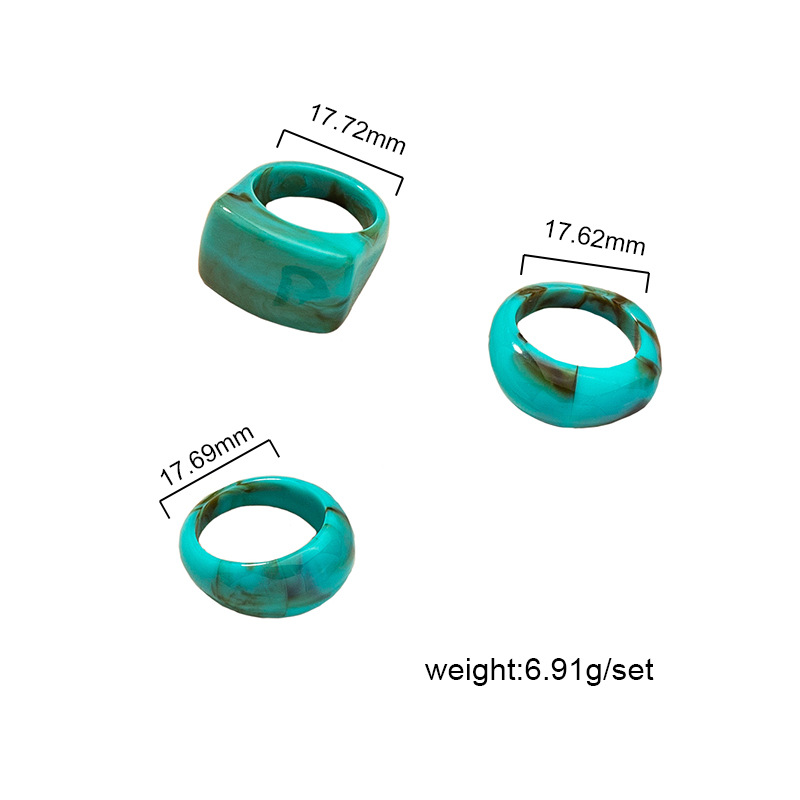 Wholesale Jewelry Retro Acrylic Resin Ring Set Nihaojewelry display picture 1