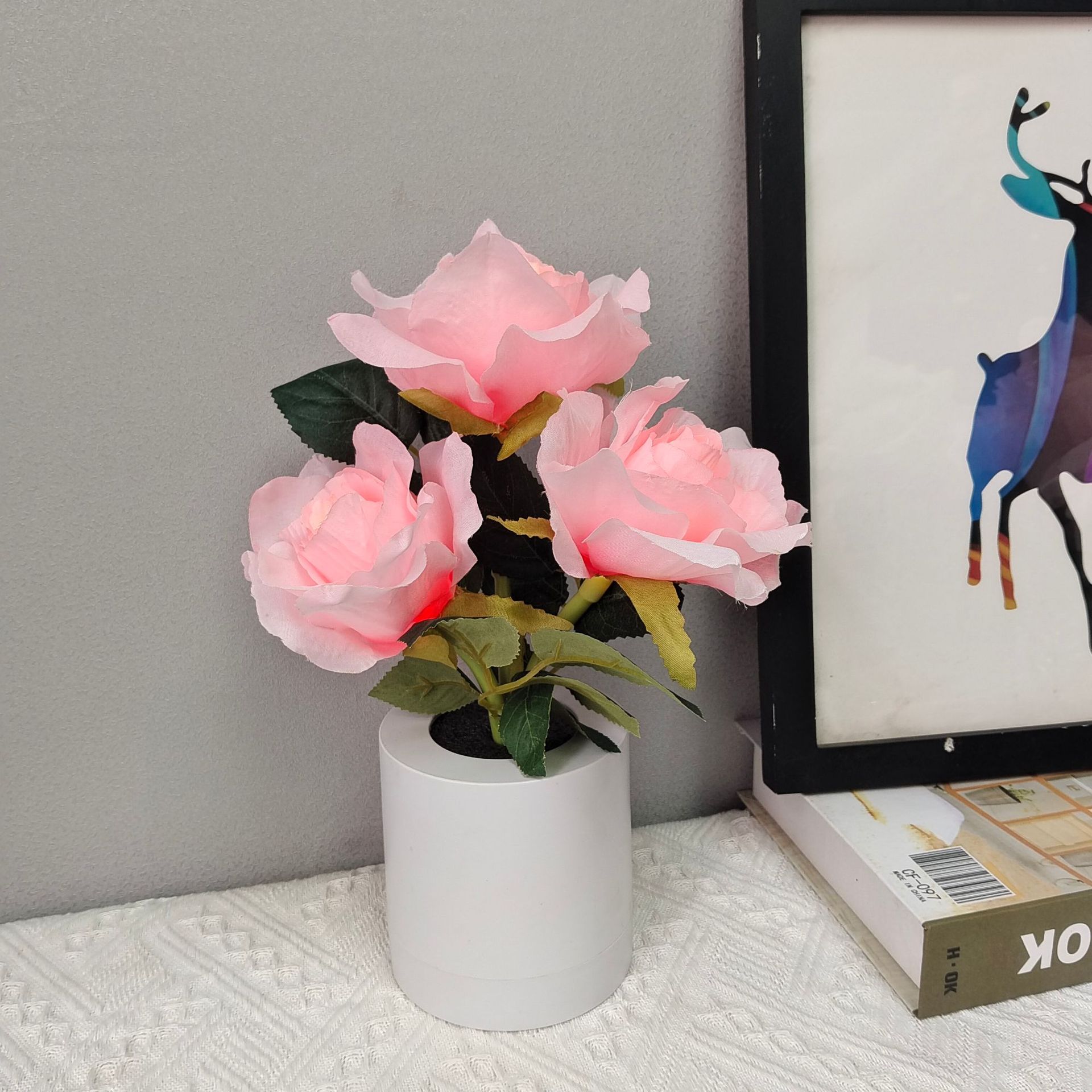 LED Champagne Rose Flower Lamp 2