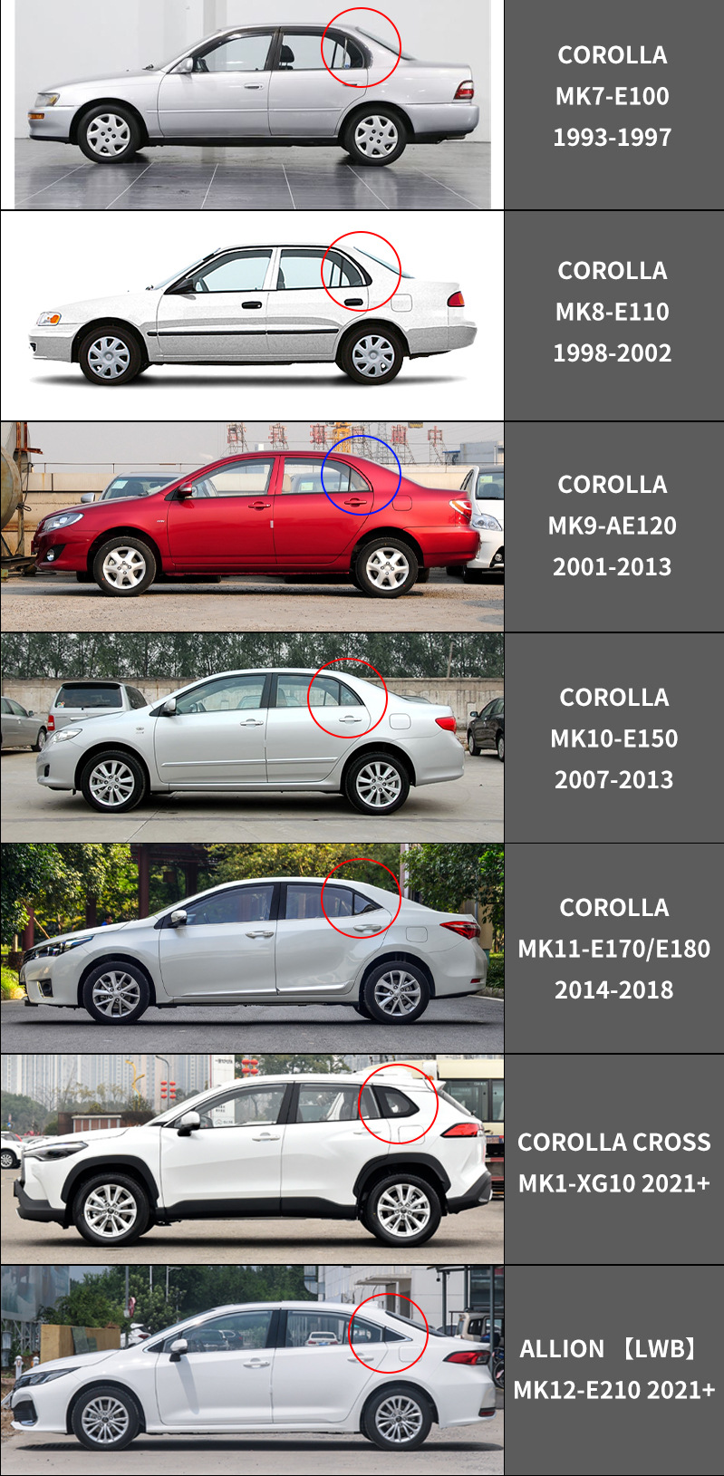 For Toyota COROLLA Sedan COROLLA Asian Lion Lei Ling Sunny and Rain Blocks COROLLA Window visor