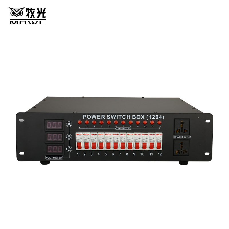 Fuente de alimentación de escenario Caja recta 12 vías 4kw voltaje estable Caja de silicio de atenuación digital de 6 vías iluminación de escenario Caja eléctrica de 24 vías