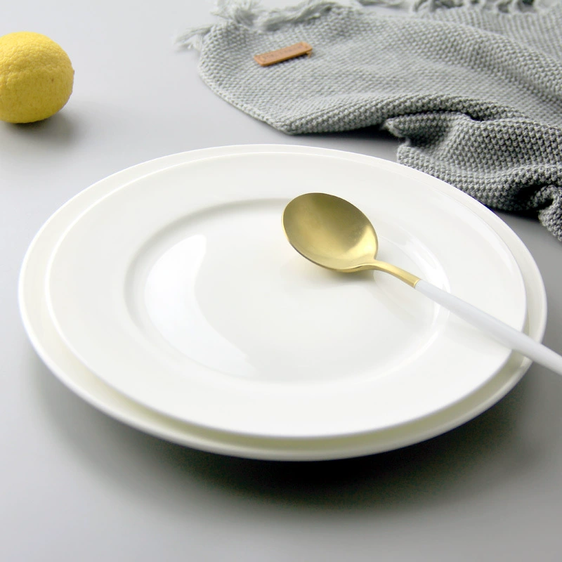White ceramic dinner plate, custom-made