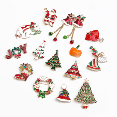 Manufacturer wholesale Christmas gift brooches Christmas snowflakes elk garland bells cross-border Christmas tree dripping ornaments