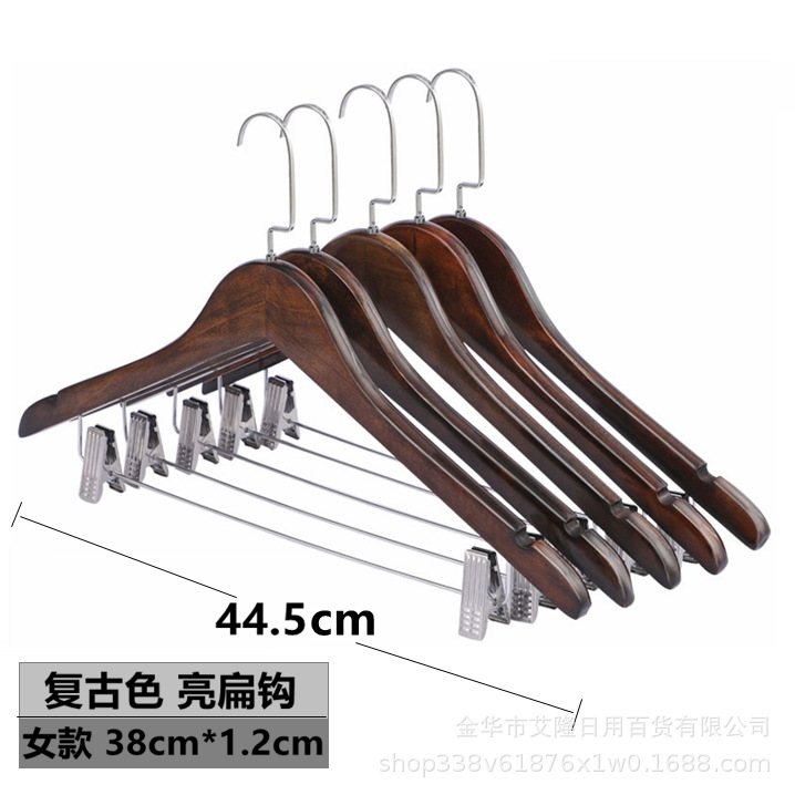 Hotel tienda de ropa percha de madera para el hogar percha de ropa para adultos percha de ropa de madera maciza percha de ropa al por mayor