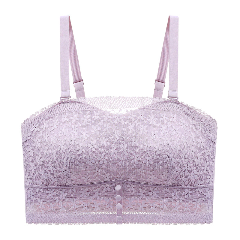 encaje francés sin cinturón de hombro ropa interior damas para limpiar el pecho anti-luz sujetador de hombro delgado en forma invisible