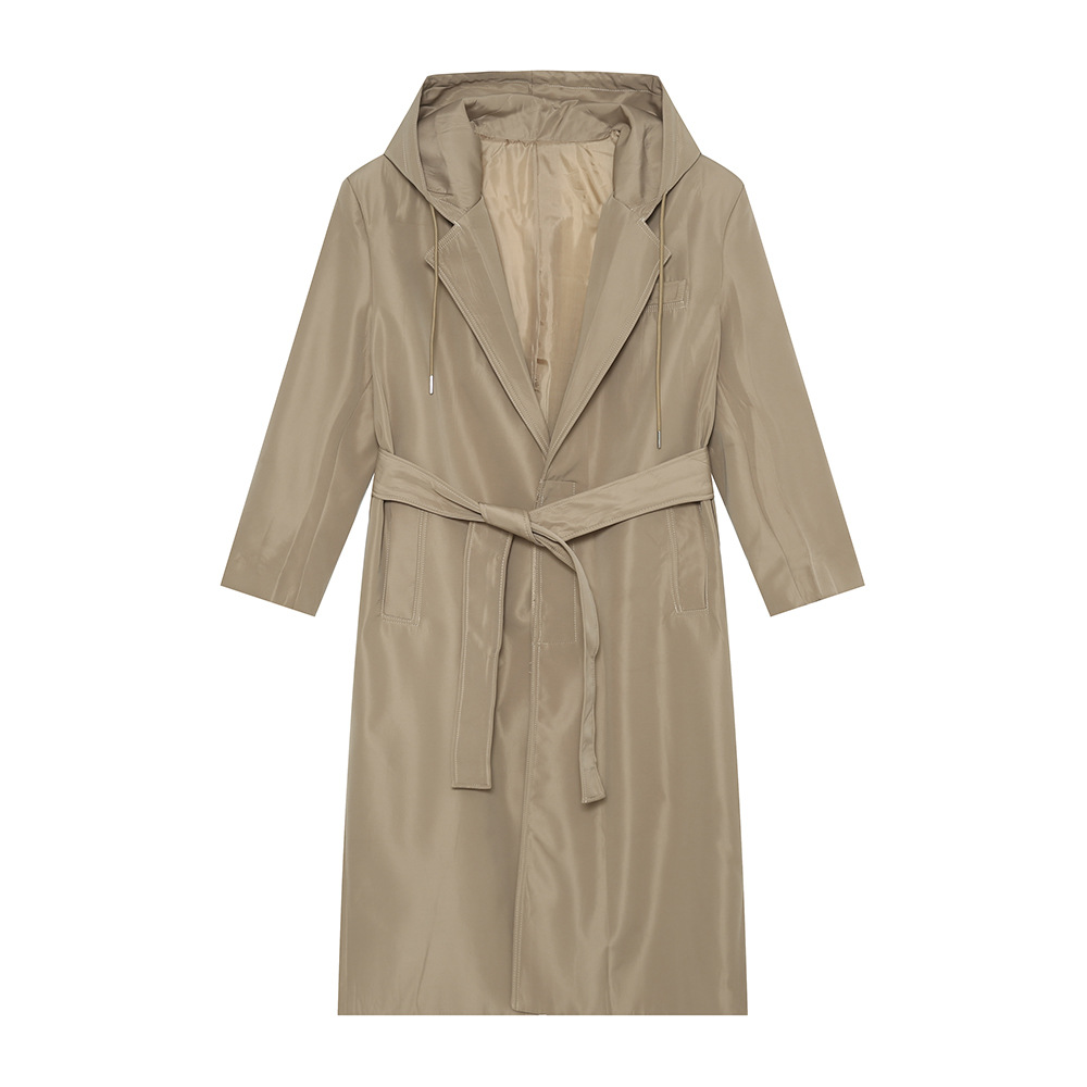 MTLCLOTHES Hombres| Nuevos productos de otoño coreanos temperamento simple sobre la rodilla correa de hombro abrigo casual