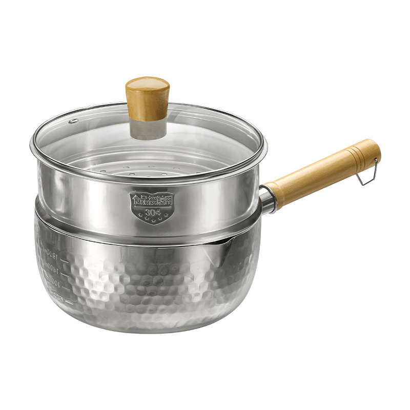 Olla de nieve japonesa para una persona, olla de fideos instantáneos de acero inoxidable, olla complementaria para niños, olla de leche pequeña, estufa, olla de estofado universal