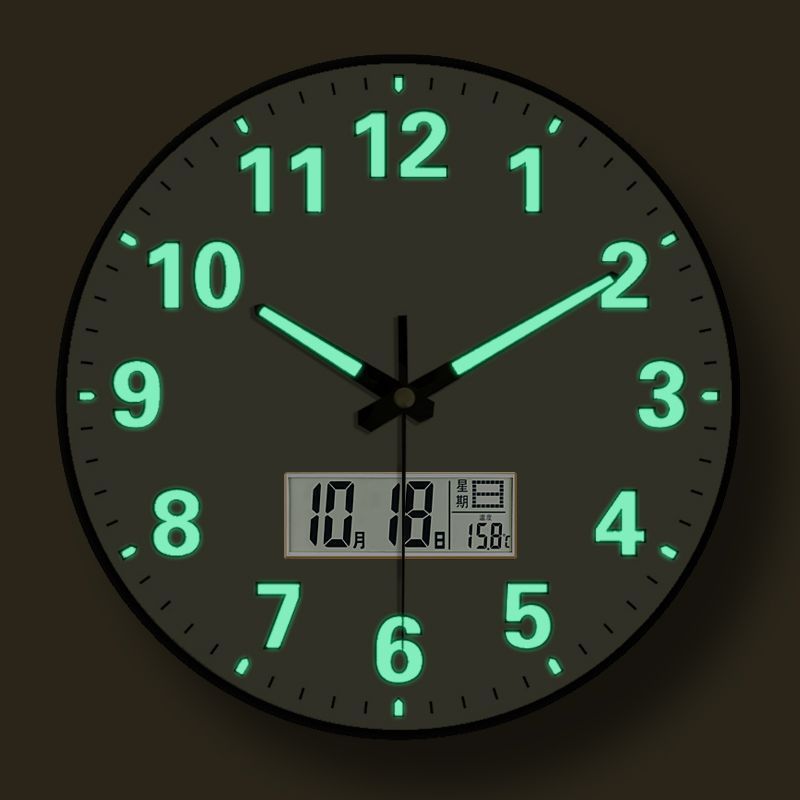 時計家庭用壁掛け夜光掛け時計寝室客間石英時計円形時計軽贅沢壁掛け時計|undefined