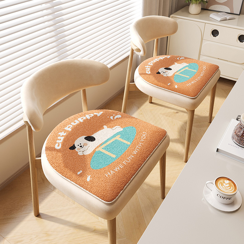Cojín de silla engrosada en forma de herradura cojín de silla de felpa de oficina sofá cojín de silla de comedor cojín de taburete de otoño e invierno cojín de tope