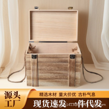 白酒木盒木质白酒盒白酒礼品包装盒复古白酒木箱手提翻盖酒箱实木