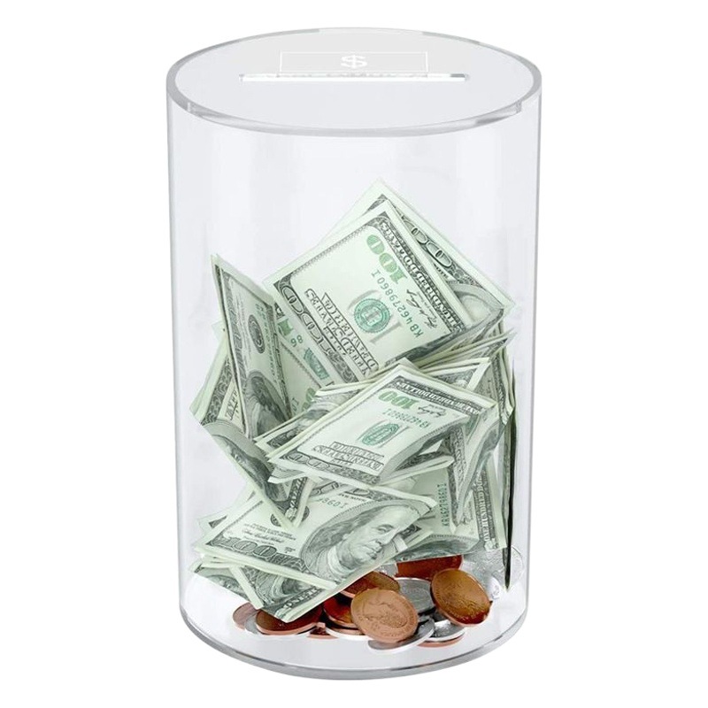 Hucha de acrílico transparente estudiante alcancía gran capacidad alcancía niños creativos alcancía sólo guardar