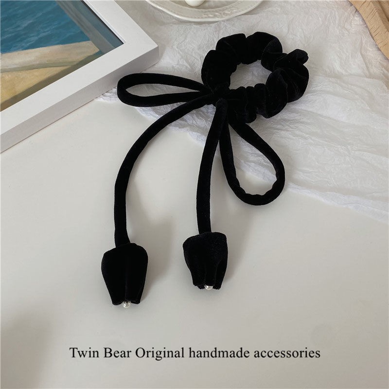 튤립머리끈-블랙