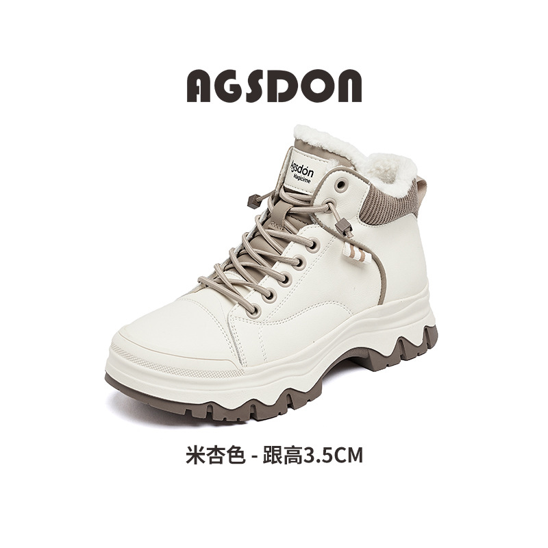 Augu león para escalar zapatos de terciopelo para mujeres 2025 nuevos zapatos de algodón casuales de invierno al aire libre