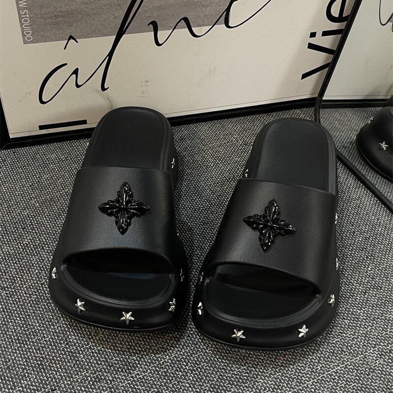 EVA Wedge Slippers Women's Summer Outer Wear Thick Bottom 2025 Feeling Feeling New Summer Internet Celebrous Slippers for Going Out