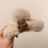 Plush hairgrip with bow with tassels, crab pin, shark, demi-season hair accessory, 2022 collection