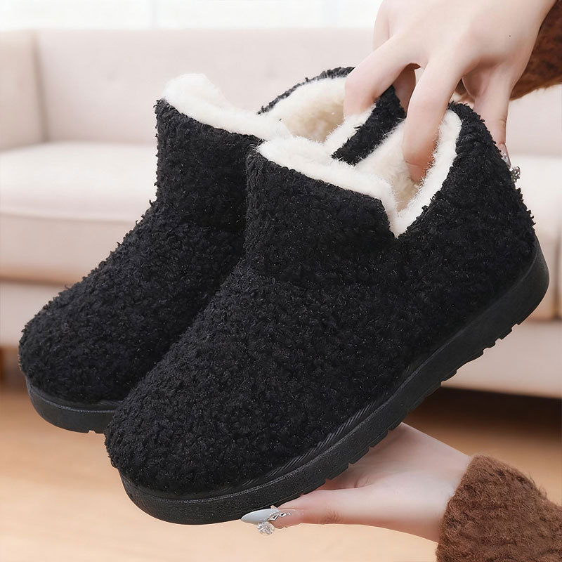 Zapatos de algodón más zapatos gruesos de terciopelo zapatos de mujer nueva moda botas de nieve botas de algodón cálido de suela suave botas de mujer altas a prueba de frío