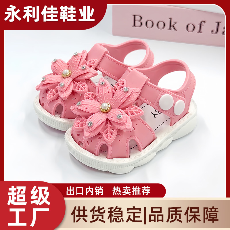 Fábrica de sandalias para niñas de verano para exportación directa comercio exterior e-commerce al por mayor Baotou zapatos de princesa para niños pequeños