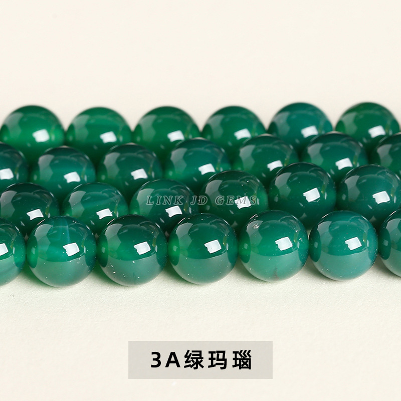 3A green agate loose beads