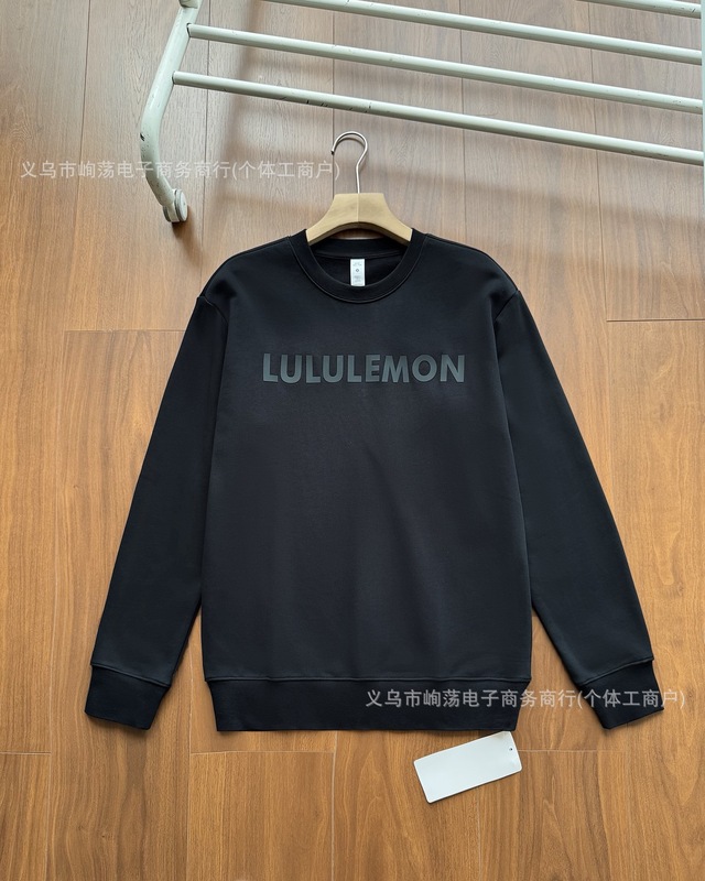 lululemon露露徽标款男款秋冬新款柔软弹力螺纹休闲圆领卫衣|undefined