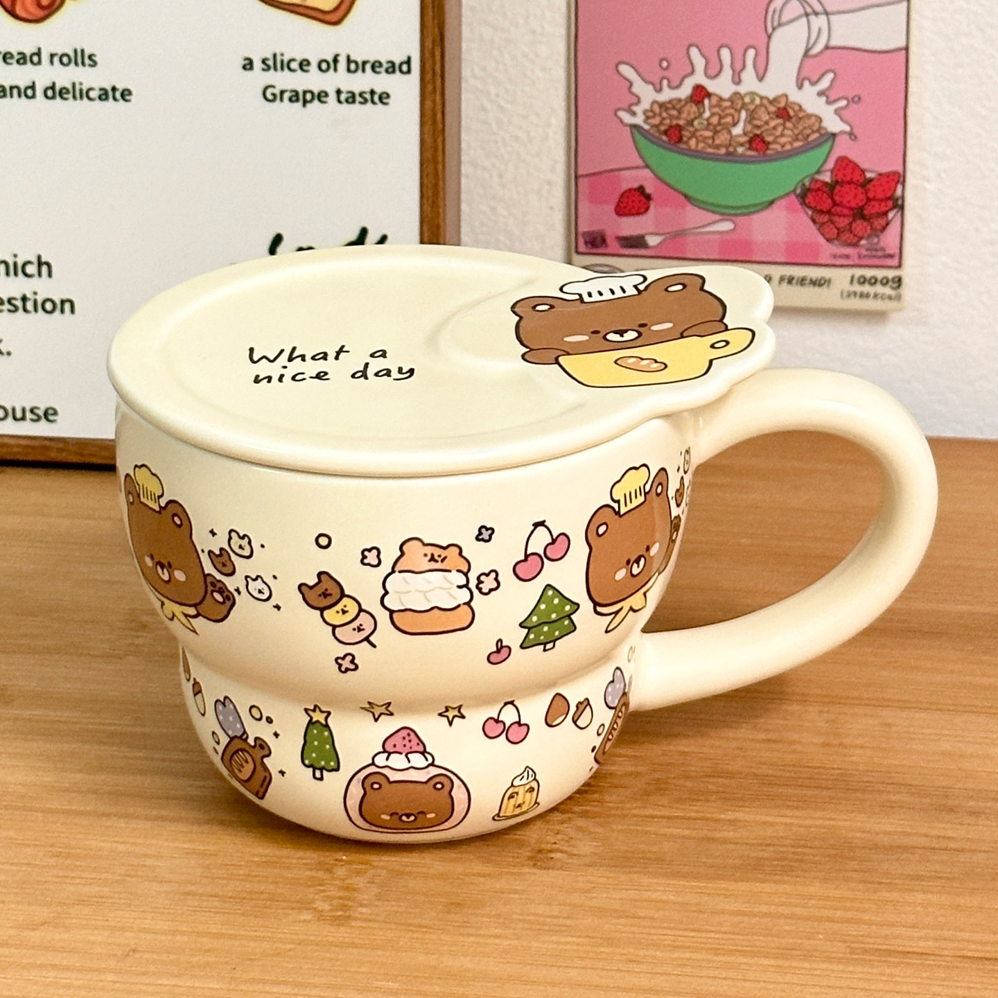 Taza de cerámica Taza con tapa Taza de agua para niñas de alto valor Regalo de cumpleaños en casa Regalo de mano Taza de café de pareja