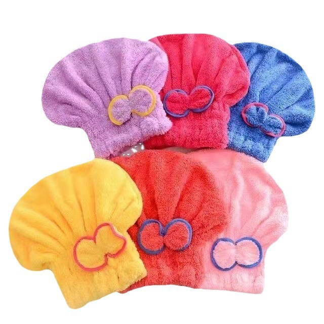 hair towel with bow