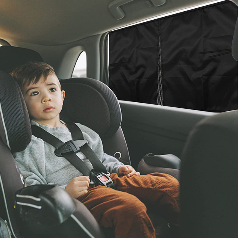 Cross-border car mesh curtain rear window sunshade magnetic car shade double-layer split sunscreen curtain