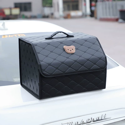 Leather Multifunctional Car Folding: Car storage bag/box