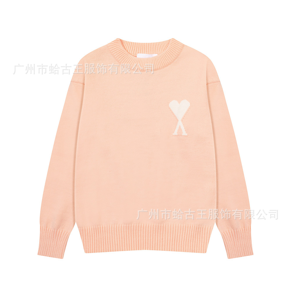 Ami Paris Ami de Coeur Crewneck Sweater Pale Pink