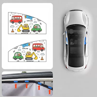 Children, Non-Transparent, Sun Protection, Car curtains - car-main-driver-co-driver