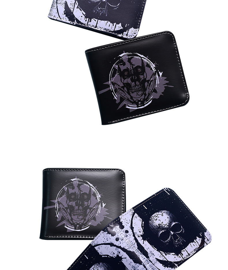 Men's Skull PVC Open Small Wallets display picture 14