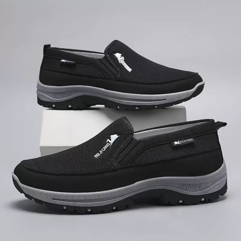 2026新款户外男鞋中老年人休闲运动轻便单鞋透气舒适一脚蹬布鞋