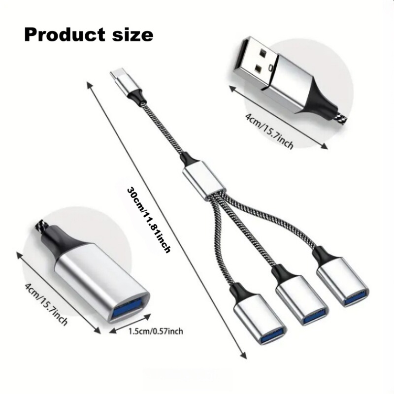 Type-C Smart Multi-Port Expander Splitter One to Three USB Converter Mobile Phone Computer Hub Type-C Smart Multi-Port Expander Splitter One to Three USB Converter Mobile Phone Computer Hub