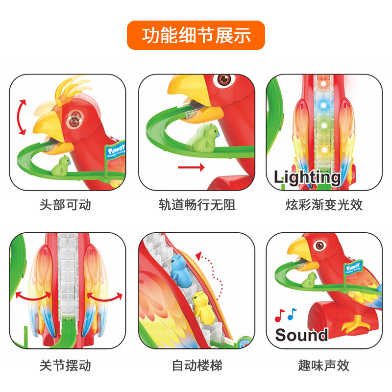 Niños transfronterizos 2025 nuevos juguetes loros eléctricos patinaje eléctrico para niños órbita eléctrica chica ai juguetes inteligentes