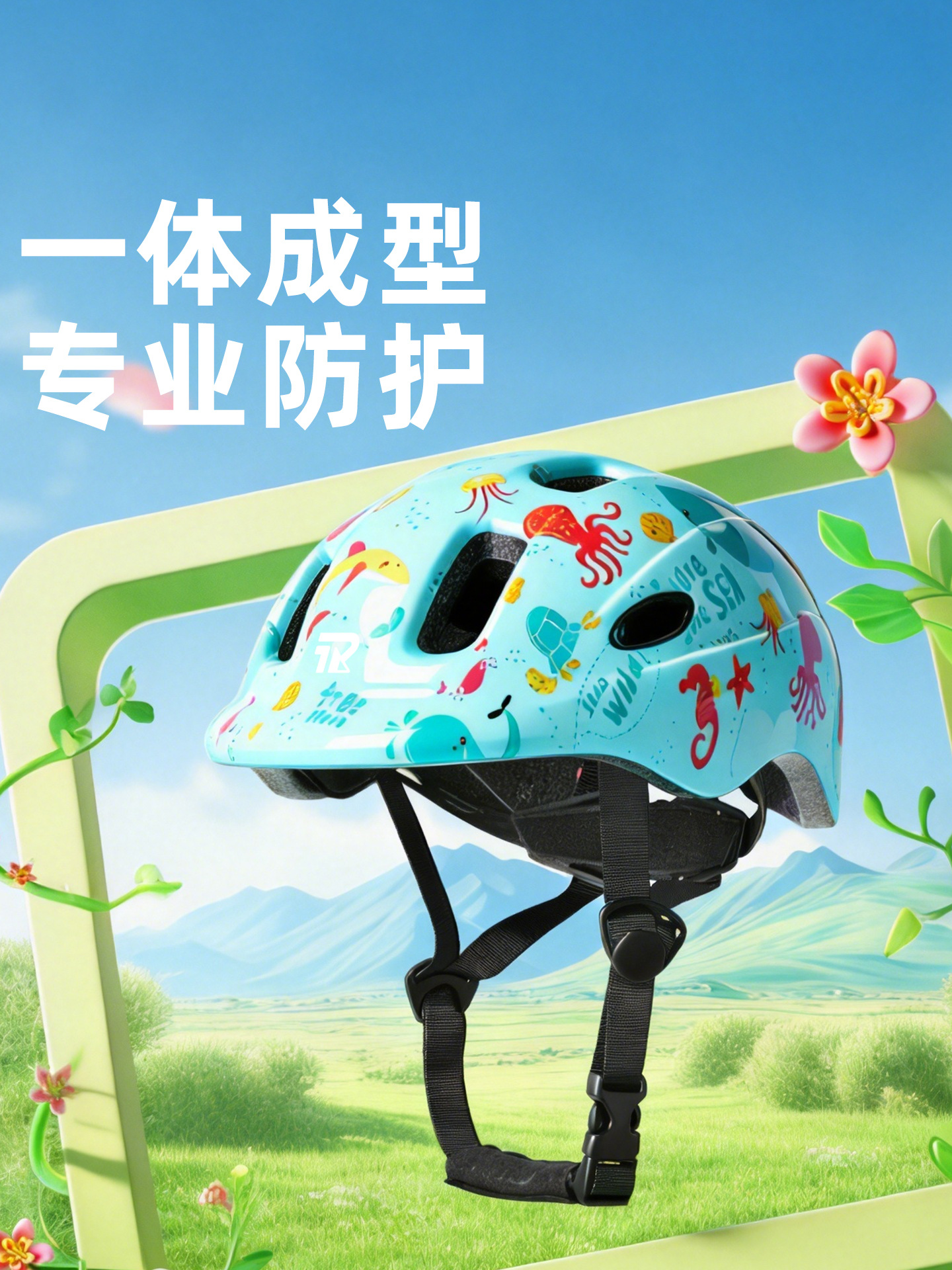 Casco de ciclismo infantil de patinaje de ruedas dibujos animados graffiti equilibrio bicicleta patinaje equipo de casco de protección profesional